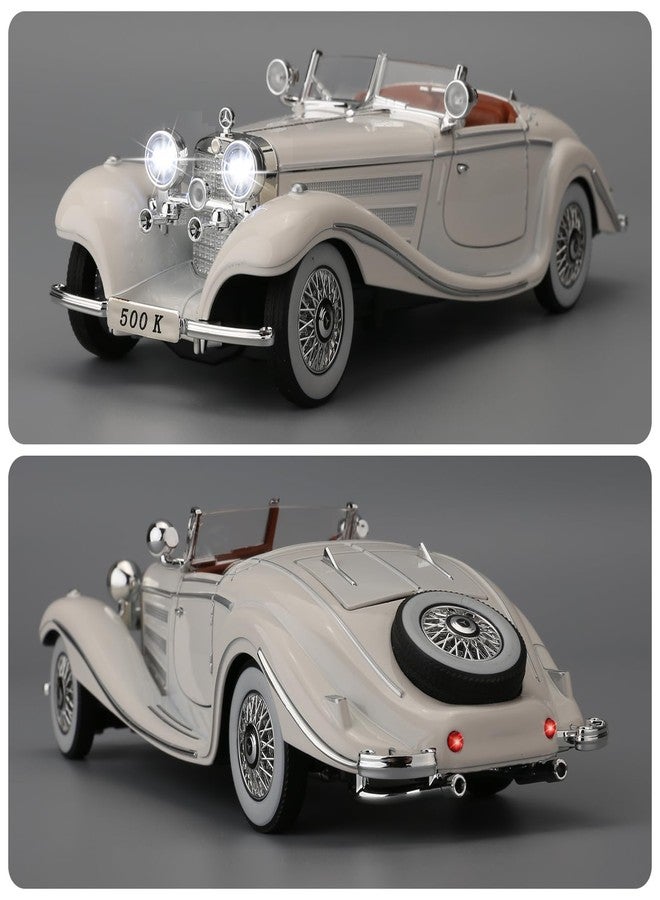 BDTCTK Compatible for 1:24 Scale 500K Toy Car Model, Diecast Collectible Pull Back Model Car with Sound and Light, Retro Classic Car Toy Gift Vehicles for Adults Kids Boys Girls - Image 5